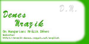 denes mrazik business card